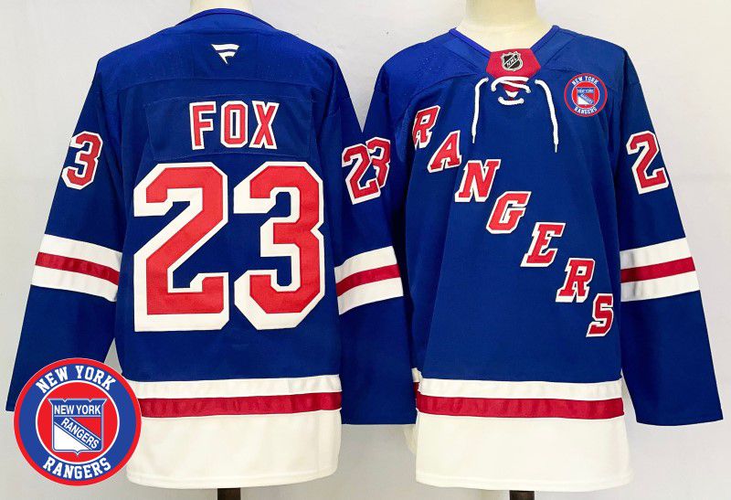 Men New York Rangers #23 Fox Blue Fanatics 2025 NHL Jersey style 8